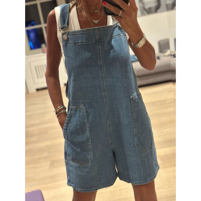 Combinaison denim courte