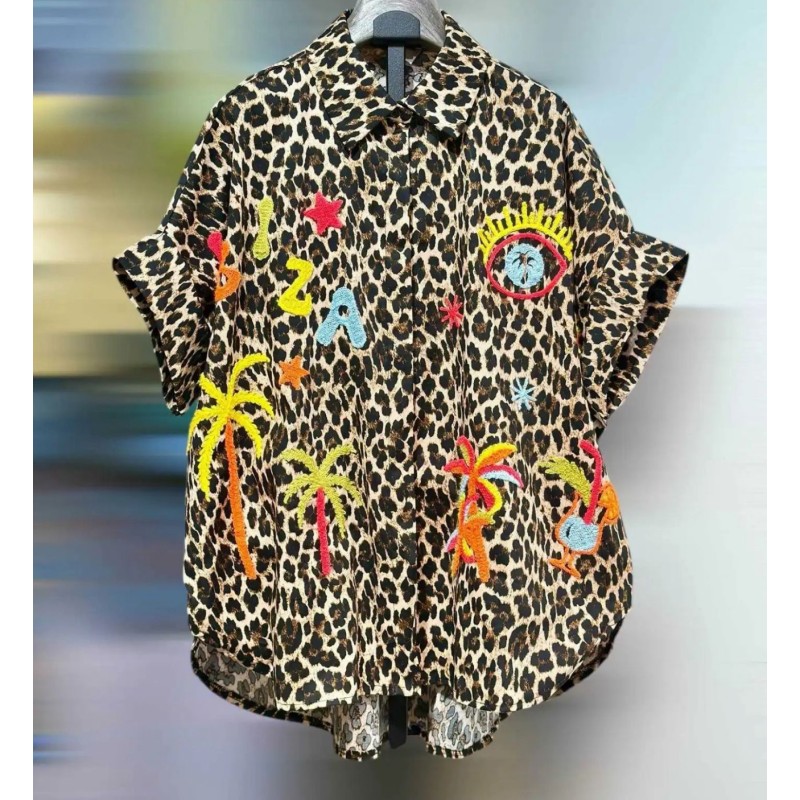 Chemise léopard tropical