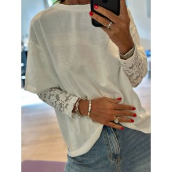 T-shirt manches dentelle