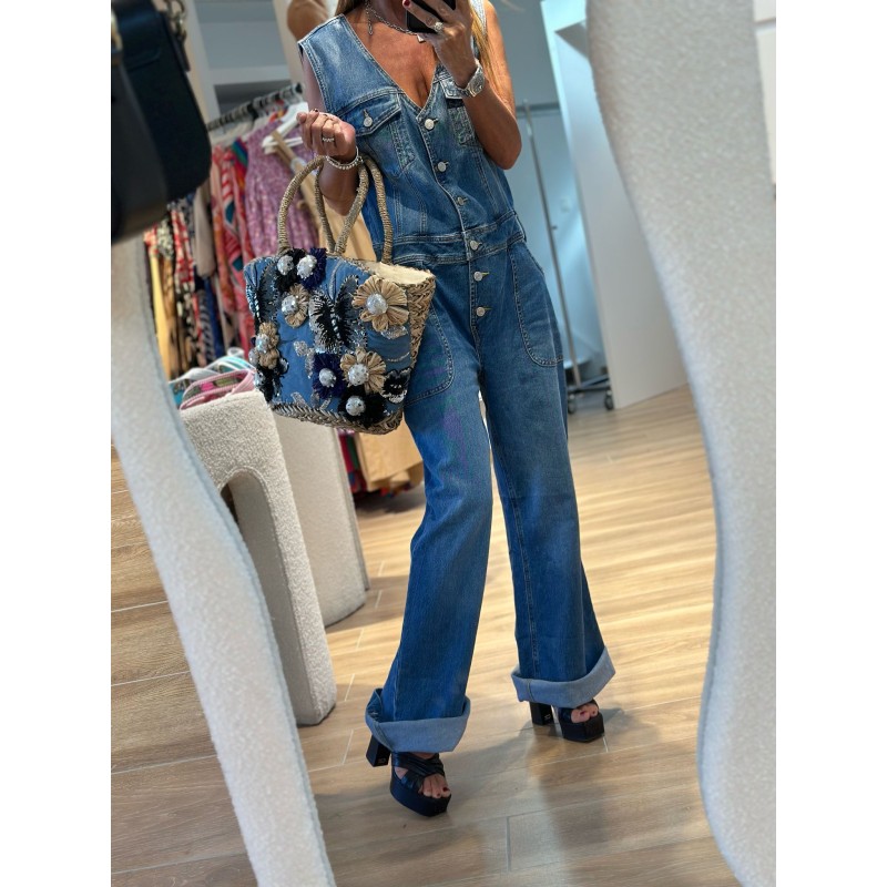 Combinaison jeans sans manche Nathalie