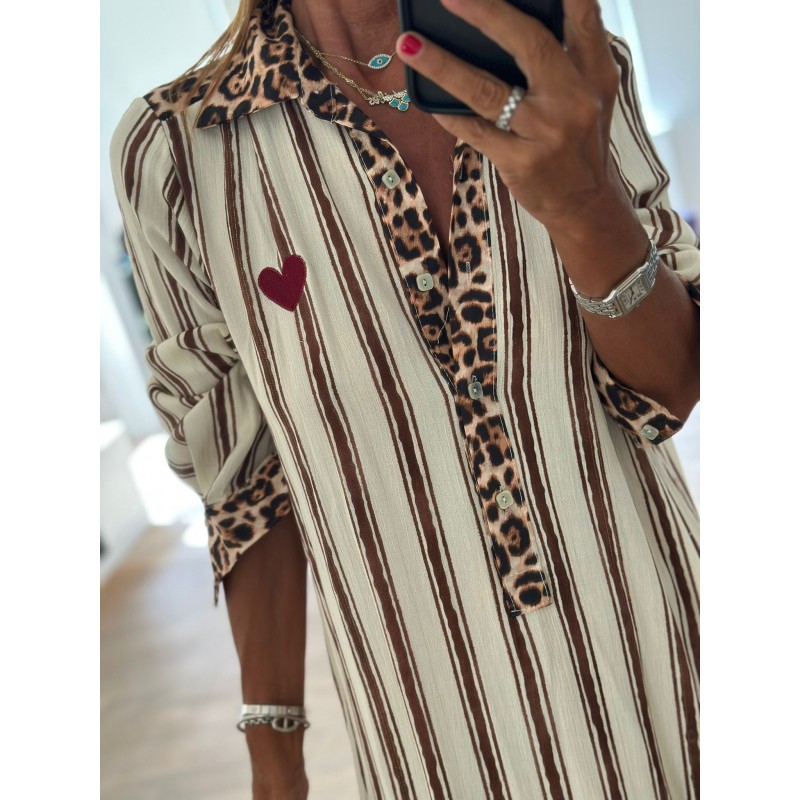 Robe Heart Léopard