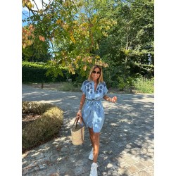 Robe jeans fluide brodée Vic