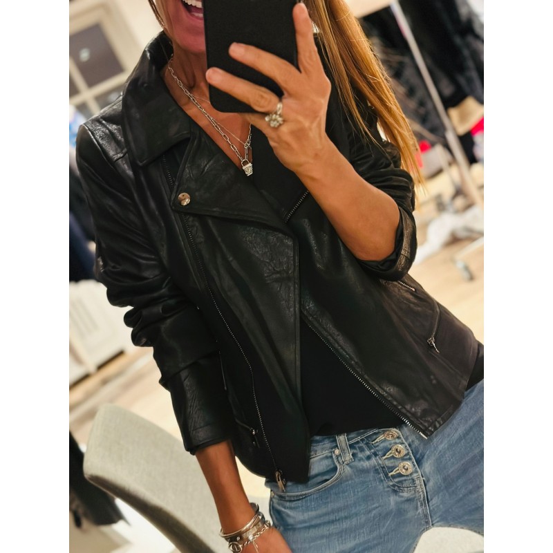 Perfecto façon cuir brossé