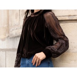 Blouse bi-matière Sandro