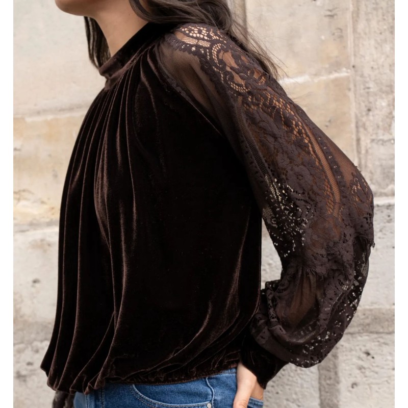 Blouse bi-matière Sandro