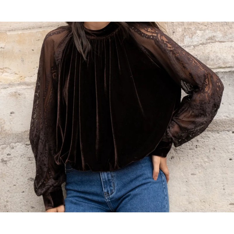 Blouse bi-matière Sandro