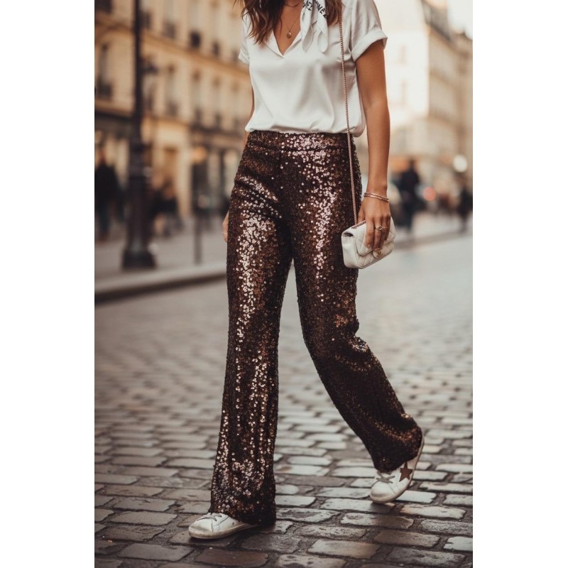 Pantalon sequins Paris