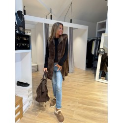 Longue veste fausse fourrure Nath