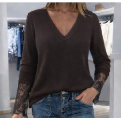 Pull manches dentelles