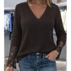 Pull manches dentelles