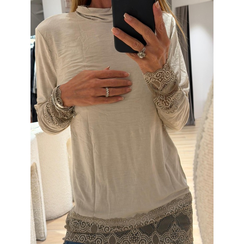 Allonge pull col roulé