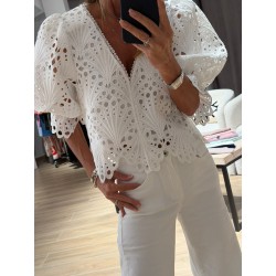 Blouse crop dentelle Paris