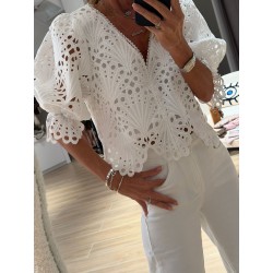 Blouse crop dentelle Paris