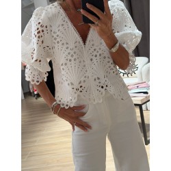 Blouse crop dentelle Paris