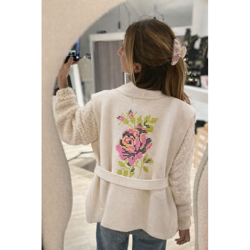 Gilet sans manche Flower