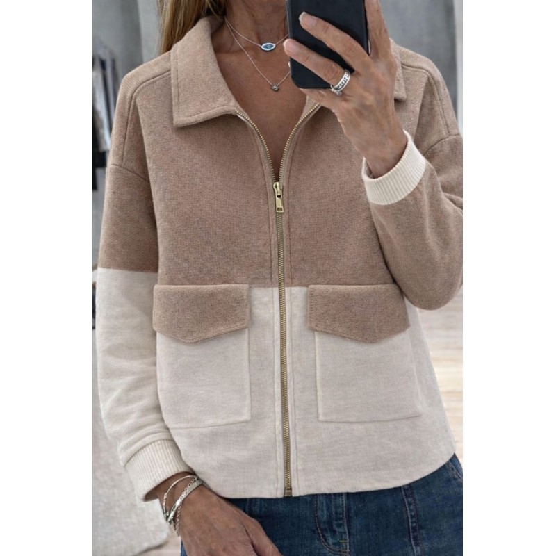 Veste cashmere bi ton Camille