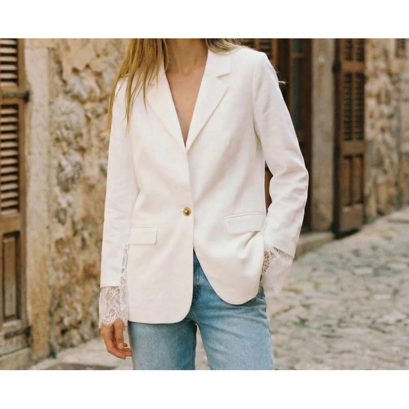 Blazer poignet dentelle