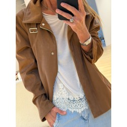 Blouson façon cuir brossé Lucas