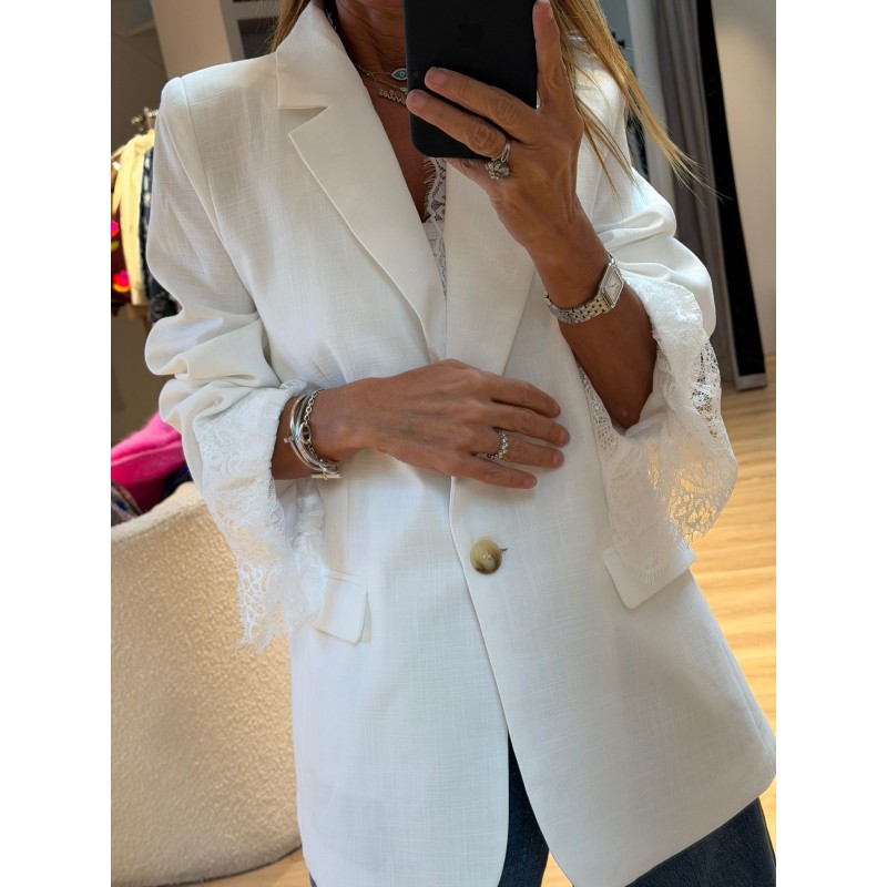 Blazer poignet dentelle Camille