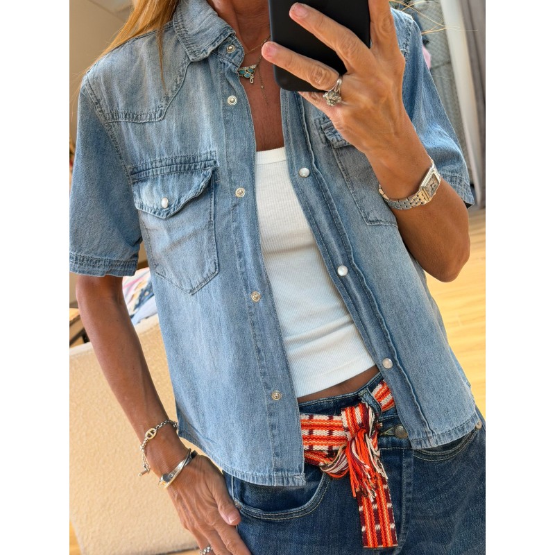 Chemise jeans courte manche Tamara