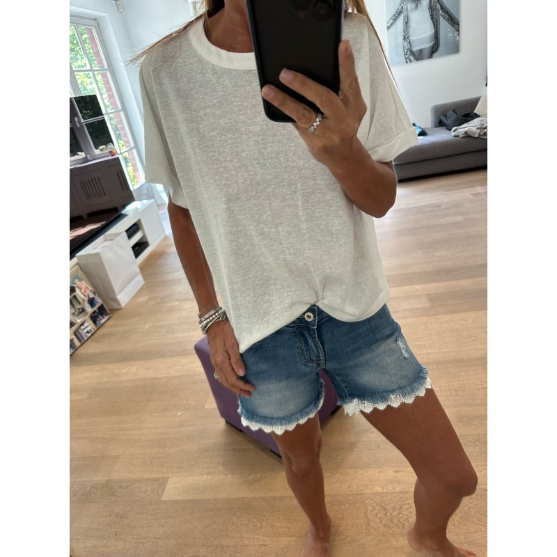 Short jeans broderie