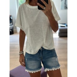 Short jeans broderie