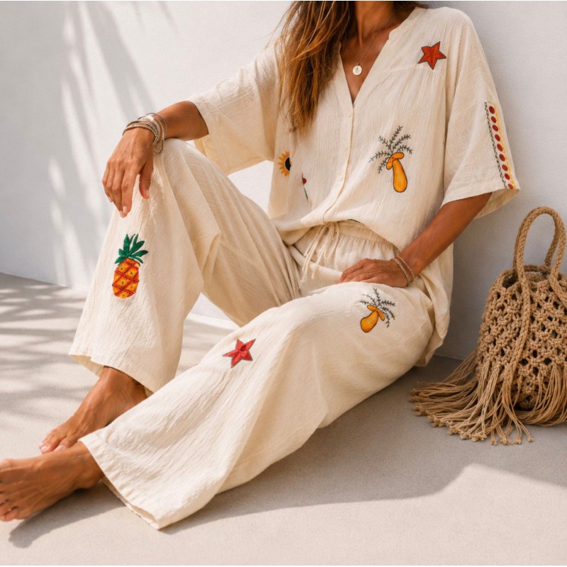Ensemble brodé Soleil