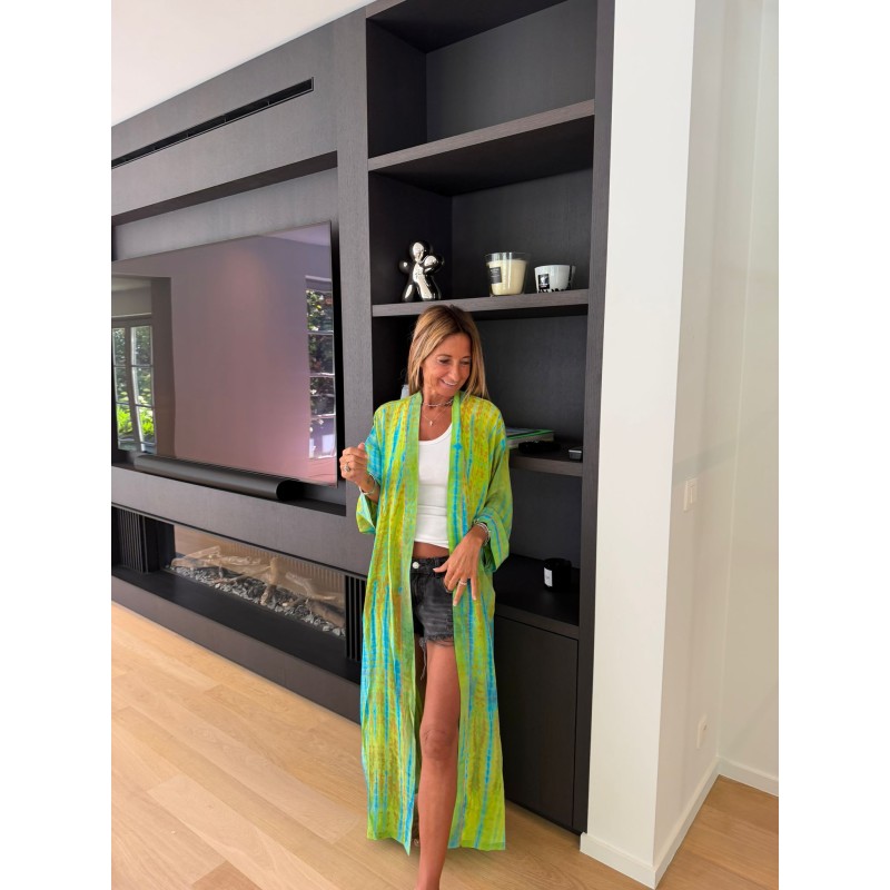 Kimono long soie sauvage 2
