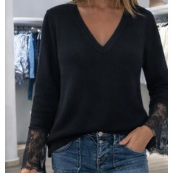 Pull manches dentelles