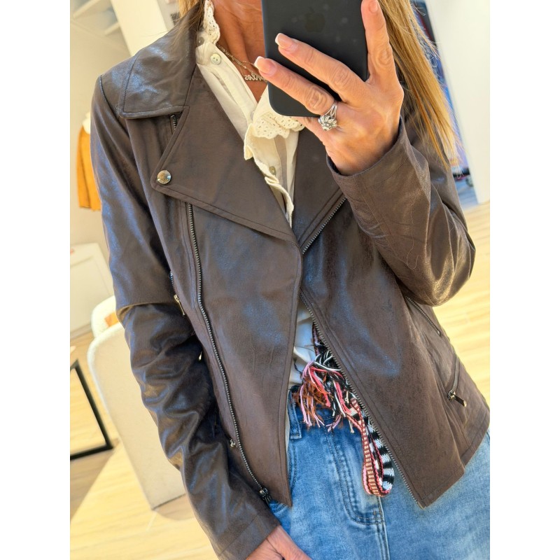Perfecto façon cuir brossé