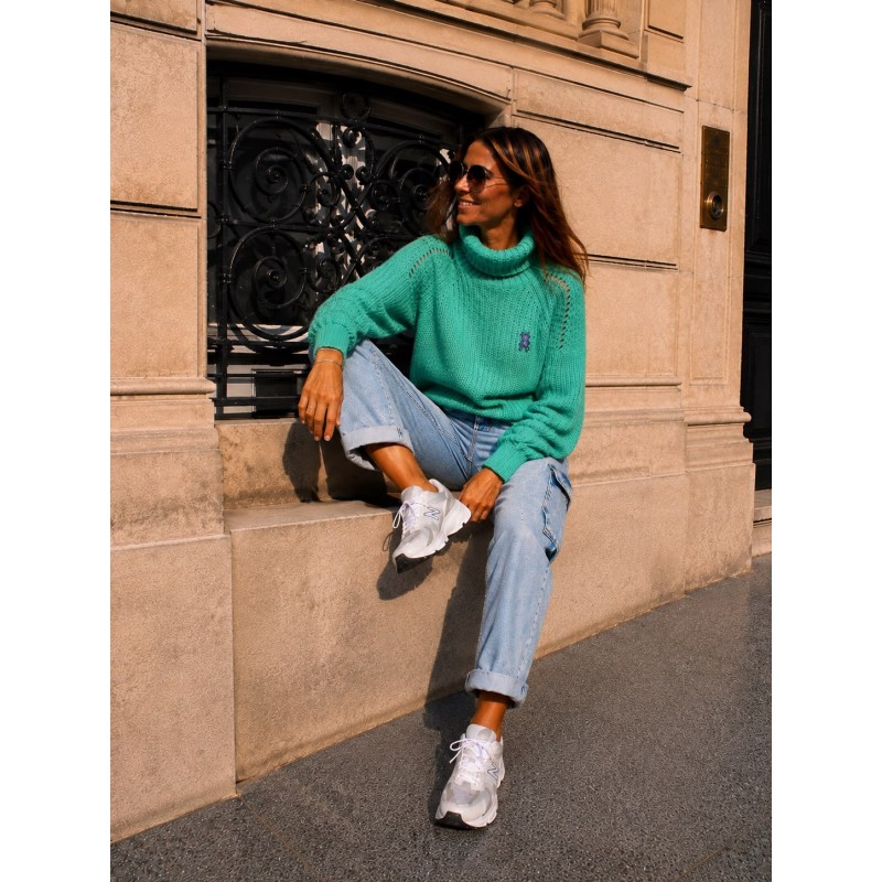Pull col roulé Lune