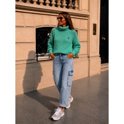 Pull col roulé Lune