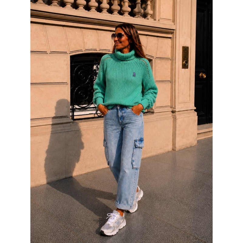 Pull col roulé Lune