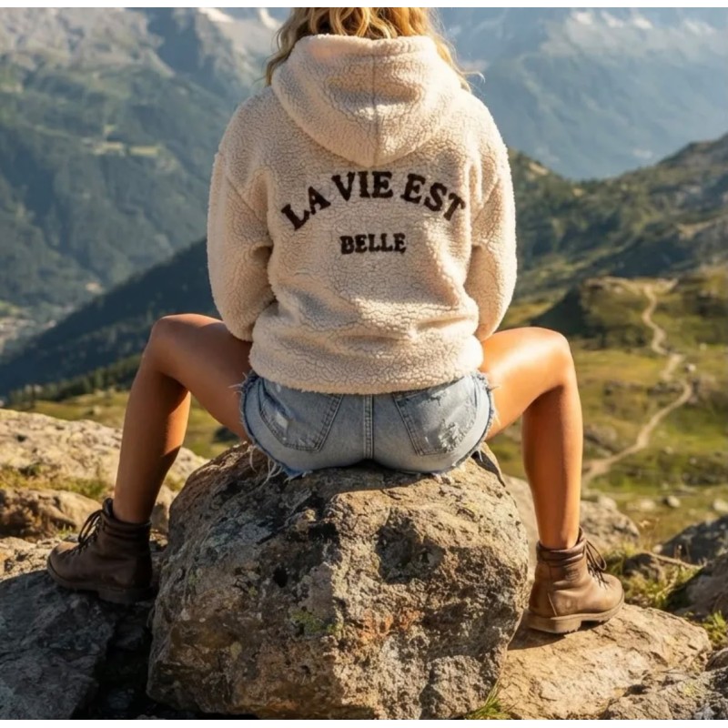 Veste à capuche La vie est belle