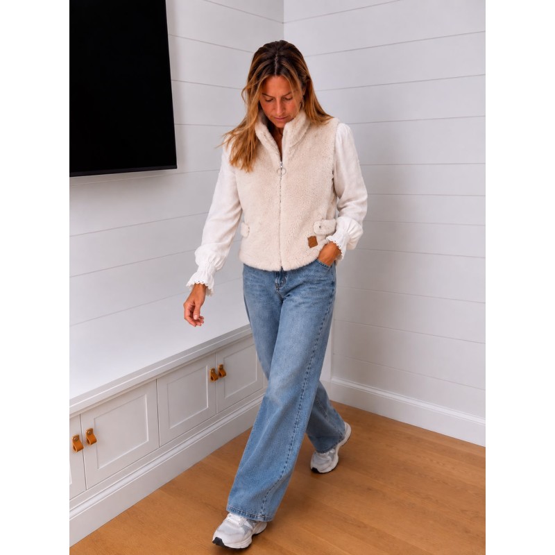 Veste fausse fourrure sans manche Lana