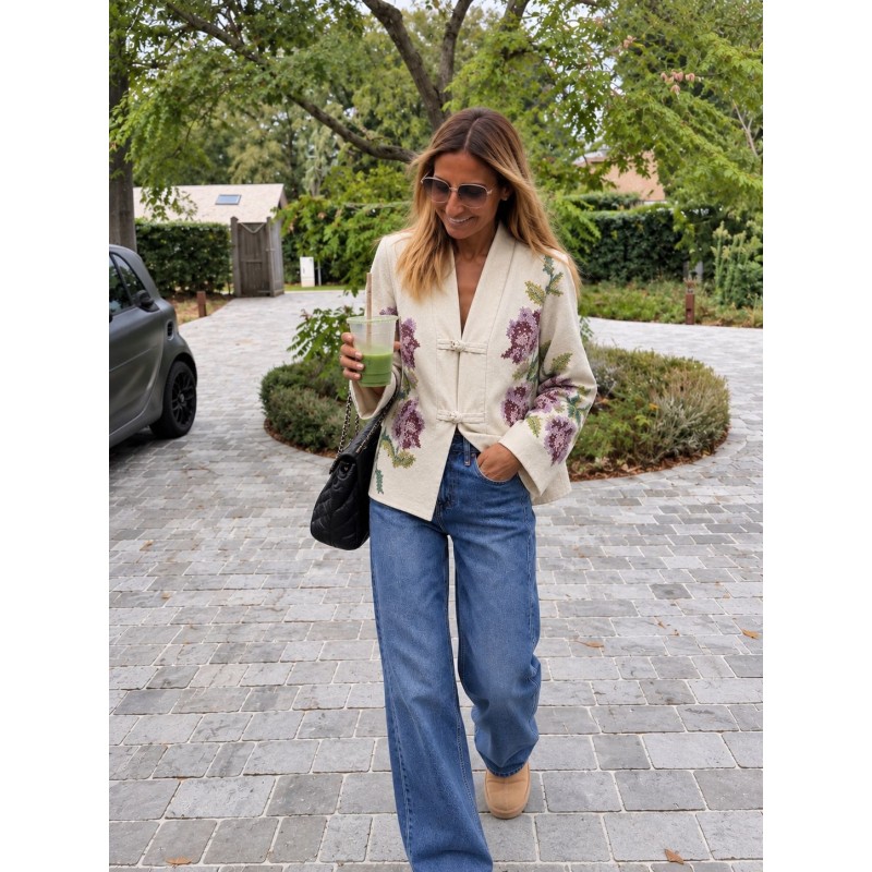 Veste Kimono brodée India