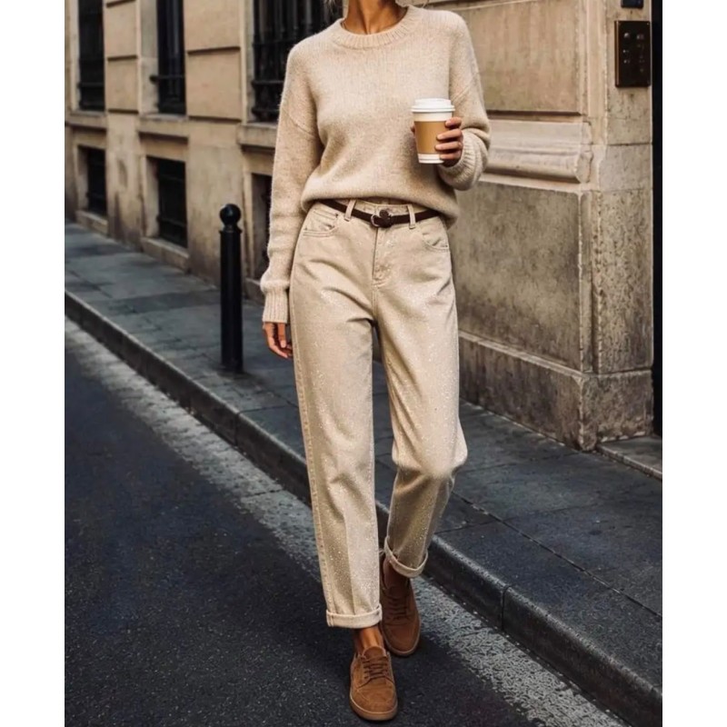 Pantalon savane légèrement pailleté
