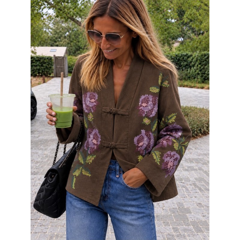 Veste Kimono brodée India