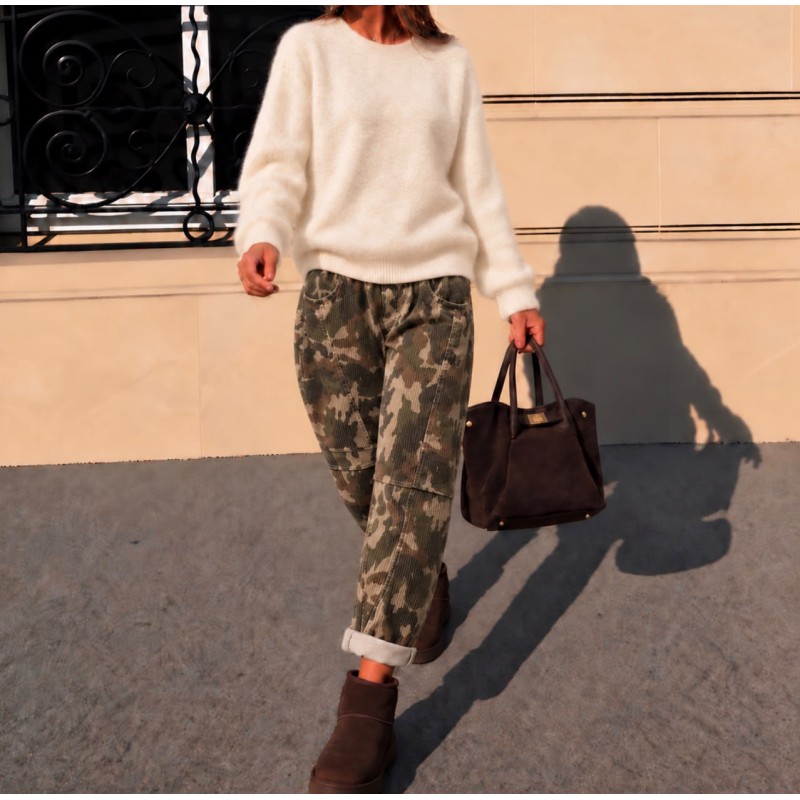 Pantalon velours camouflage