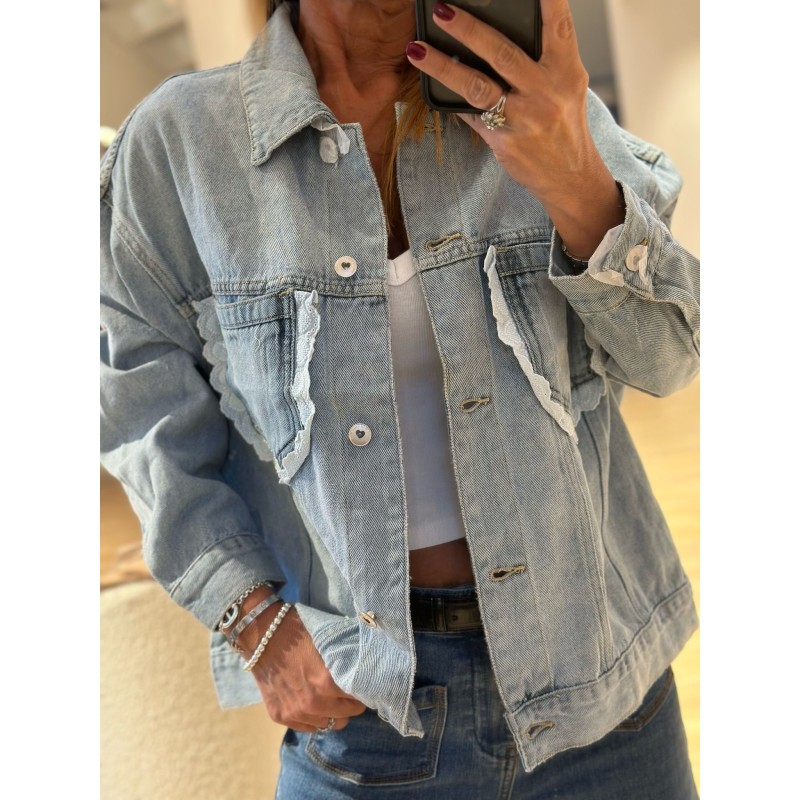 Veste denim broderie