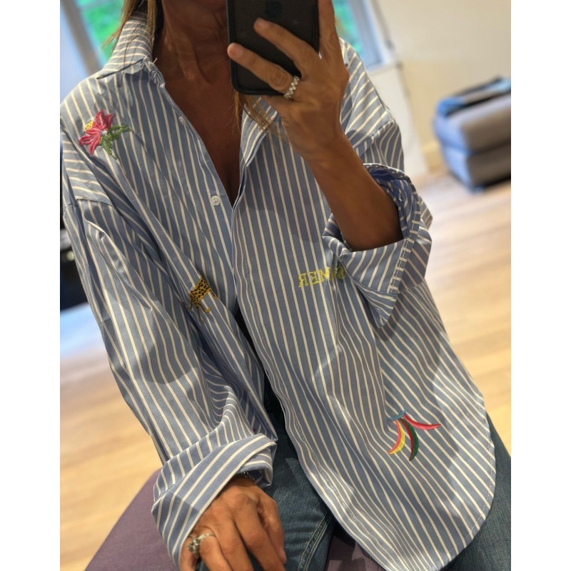 Chemise léopard rayée